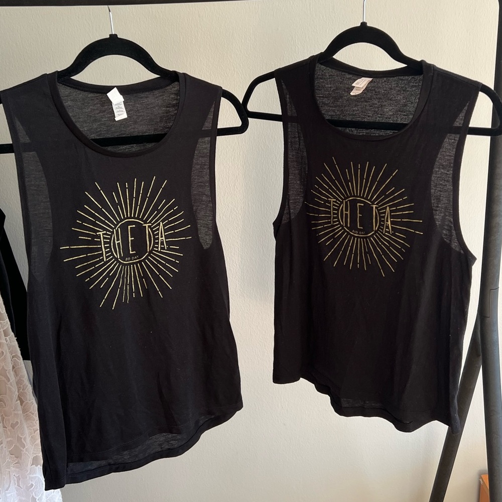 Kappa Alpha Theta Sorority Bid Day Black and Gold Tank Top